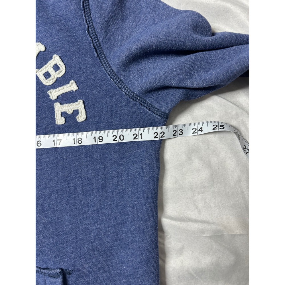 Abercrombie & Fitch Mens Full Zip Hoodie Blue Applique Logo Sweatshirt Medium - Picture 13 of 13